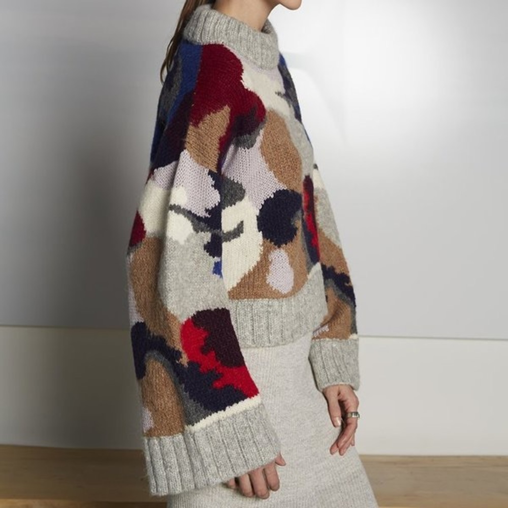 Colorful Abstract Patterned Women's Sweater - Picture 3 of 6